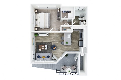 1 Bedroom 1 Bath Plan A at Bella Vista, Mission Viejo